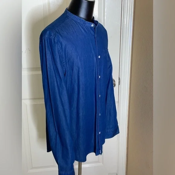 Gap Men Western Denim Shirt Mock Neck Size: XL​​​​​​​​​​ - Picture 6 of 10